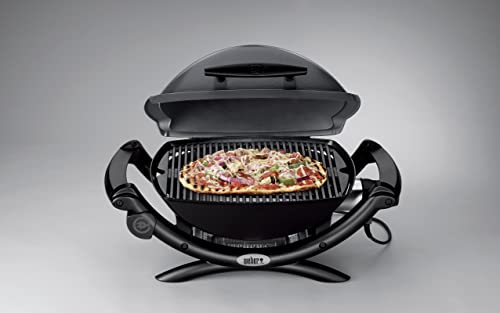 Weber Q1400 Elektrogrill (Dark Grey) mit 43 x 32 cm Grillfläche, 2-geteiltem porzellanemailliertem Gussrost und Aluminiumguss-Gehäuse. Kompakt, leistungsstark und ideal für Balkon oder Terrasse. Für stilvolles Grillen mit echtem BBQ-Feeling.