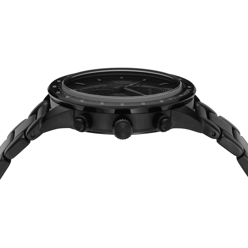Emporio Armani AR11242 Herrenuhr (43 mm, schwarzes Edelstahlgehäuse & -armband). Moderner Chronograph mit präzisem Quarzwerk und eleganter, maskuliner Optik. Stilbewusst jeden Moment erleben.