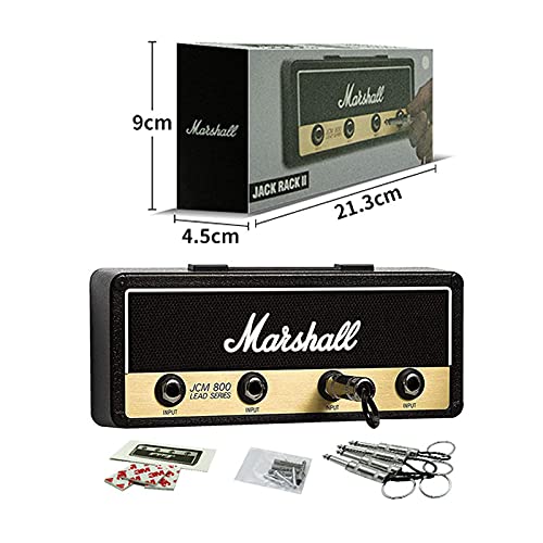 Marshall Schlüsselbrett Jack Rack 2.0 im Design des legendären JCM800 – Schlüsselhalter zur Wandmontage mit 4 Gitarrenstecker-Anhängern. Robuste Halterung für Haus, Studio oder Proberaum. Für Musikliebhaber mit Stil und Sinn für Details.