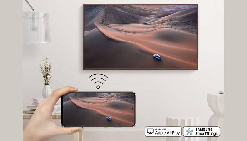 Samsung QLED The Frame 43LS03D – 43" Smart TV, 4K Ultra HD & 100 Hz (2024). Verwandle dein Wohnzimmer in eine Galerie.