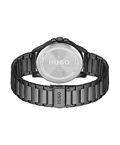 HUGO #First Analog-Quarzuhr Herren (1530187, Schwarzes Edelstahlarmband). Präzise Quarztechnik trifft maskulines Design – elegant, robust und perfekt für Büro & Freizeit. Jetzt zugreifen und zeitlosen Stil am Handgelenk zeigen.