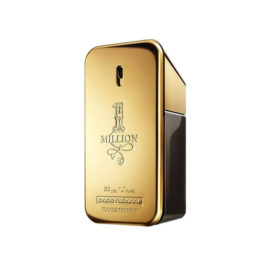 Paco Rabanne 1 Million Eau de Toilette Spray (50 ml). Spritzig-fruchtiger Grapefruit-Mandarinen-Boost mit opulentem Zimt-Leder-Herz & sinnlich-warmer Amber-Moschus-Tiefe.