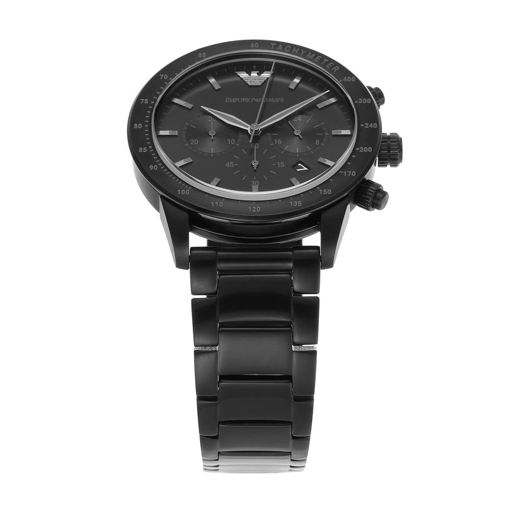 Emporio Armani AR11242 Herrenuhr (43 mm, schwarzes Edelstahlgehäuse & -armband). Moderner Chronograph mit präzisem Quarzwerk und eleganter, maskuliner Optik. Stilbewusst jeden Moment erleben.
