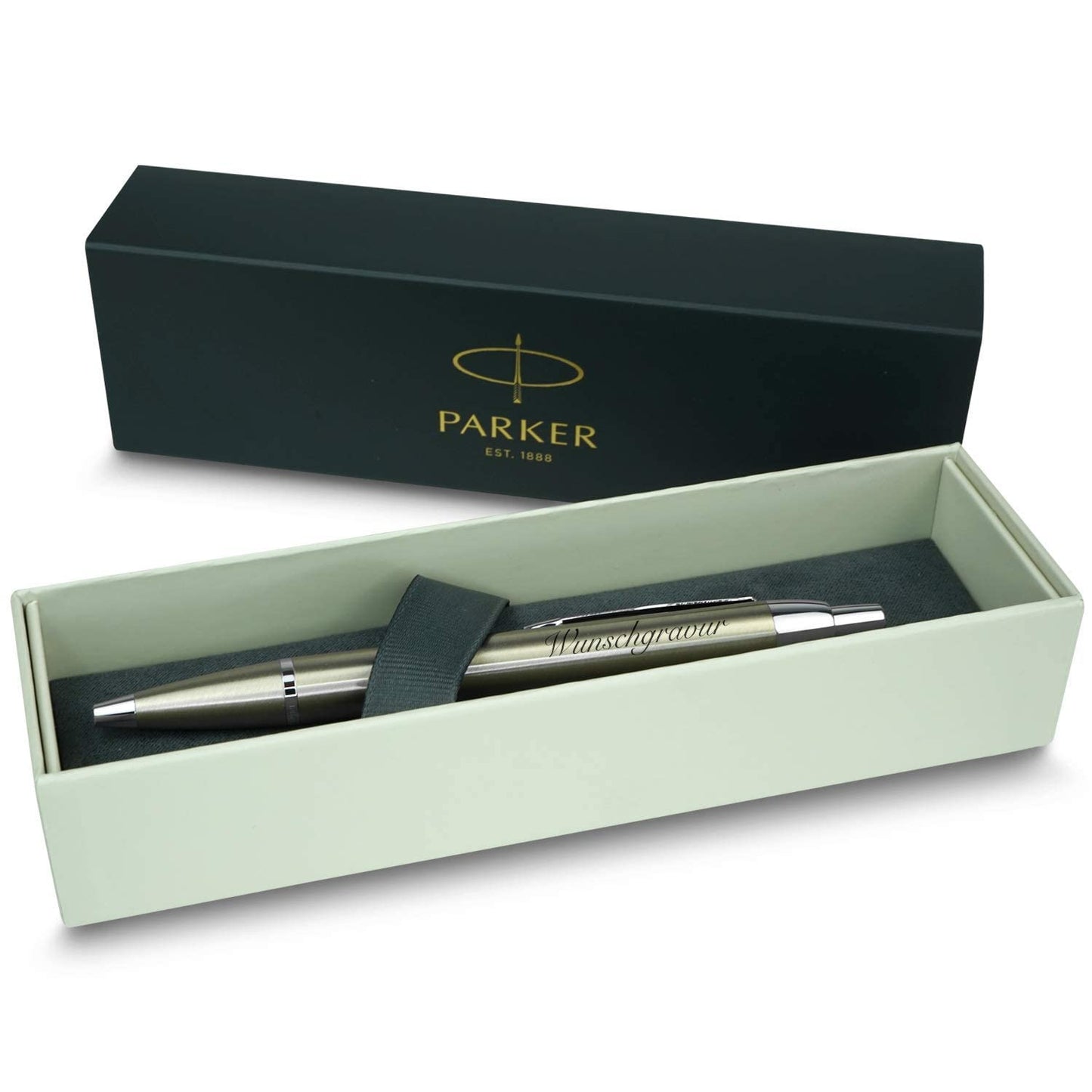 polar-effekt Parker IM Druckkugelschreiber mit Gravur - Metall-gold - Großraummine blauschreibend - inkl. Geschenk-Etui - Deutsche Herstellung - hochwertig und edel - perfekte Geschenkidee