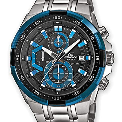 Casio Edifice Cint Steel Herren (EFR-539D-1A2VUEF, Grau/Blau). Sportliche Analoguhr mit robustem Edelstahlgehäuse, präzisem Quarzwerk und stilvollem Grau-Blau-Design – perfekt für Alltag und Abenteuer. Jetzt entdecken und Zeit elegant meistern.