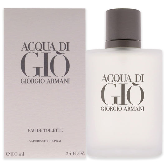 Armani Acqua di Gio Homme Eau de Toilette Spray (100 ml). Aromatisch-frischer Meeresbrisen-Citrusmix mit floraler Herznote & warmer Moschus-Holz-Tiefe für lässige Style-Ikonen.