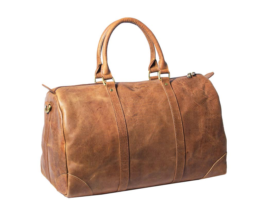 HOLZRICHTER Berlin No 8-1 (M) – Premium Weekender aus edlem Leder in Camel-Braun, ideal als Reisetasche, Sporttasche oder Handgepäck. Hochwertig verarbeitet mit zeitlosem Design. Für stilvolle Kurztrips mit Anspruch.