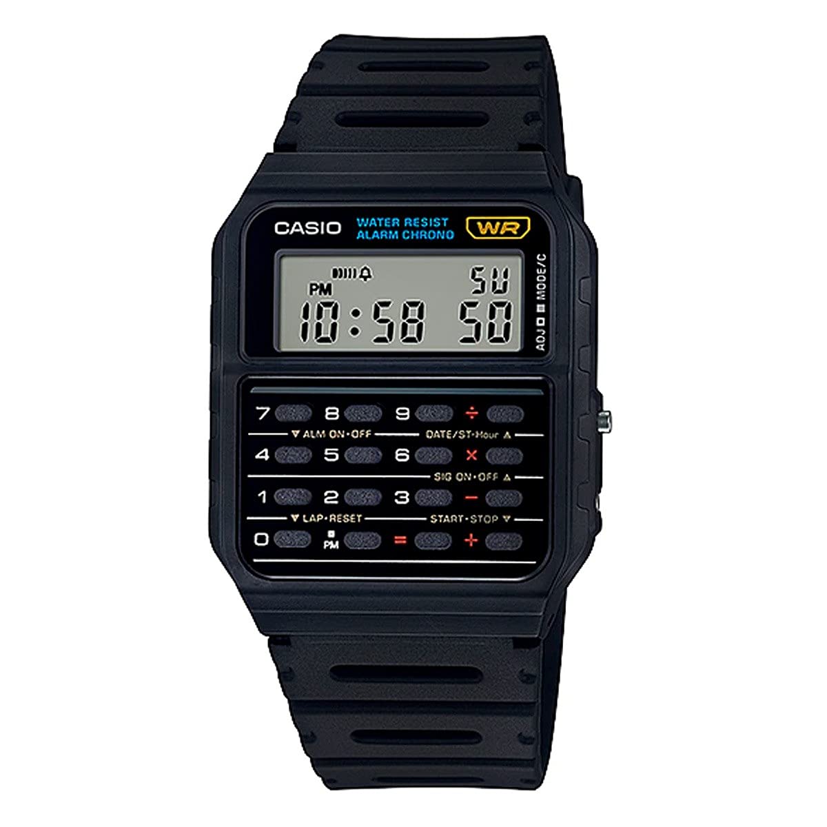 Casio Herren Armbanduhr Collection Digital Quarz Schwarz Resin Ca-53W. Bekannt aus Zurück in die Zukunft.