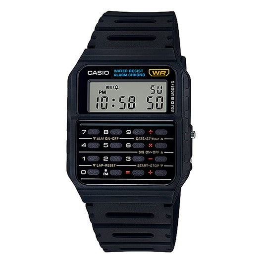 Casio Herren Armbanduhr Collection Digital Quarz Schwarz Resin Ca-53W. Bekannt aus Zurück in die Zukunft.