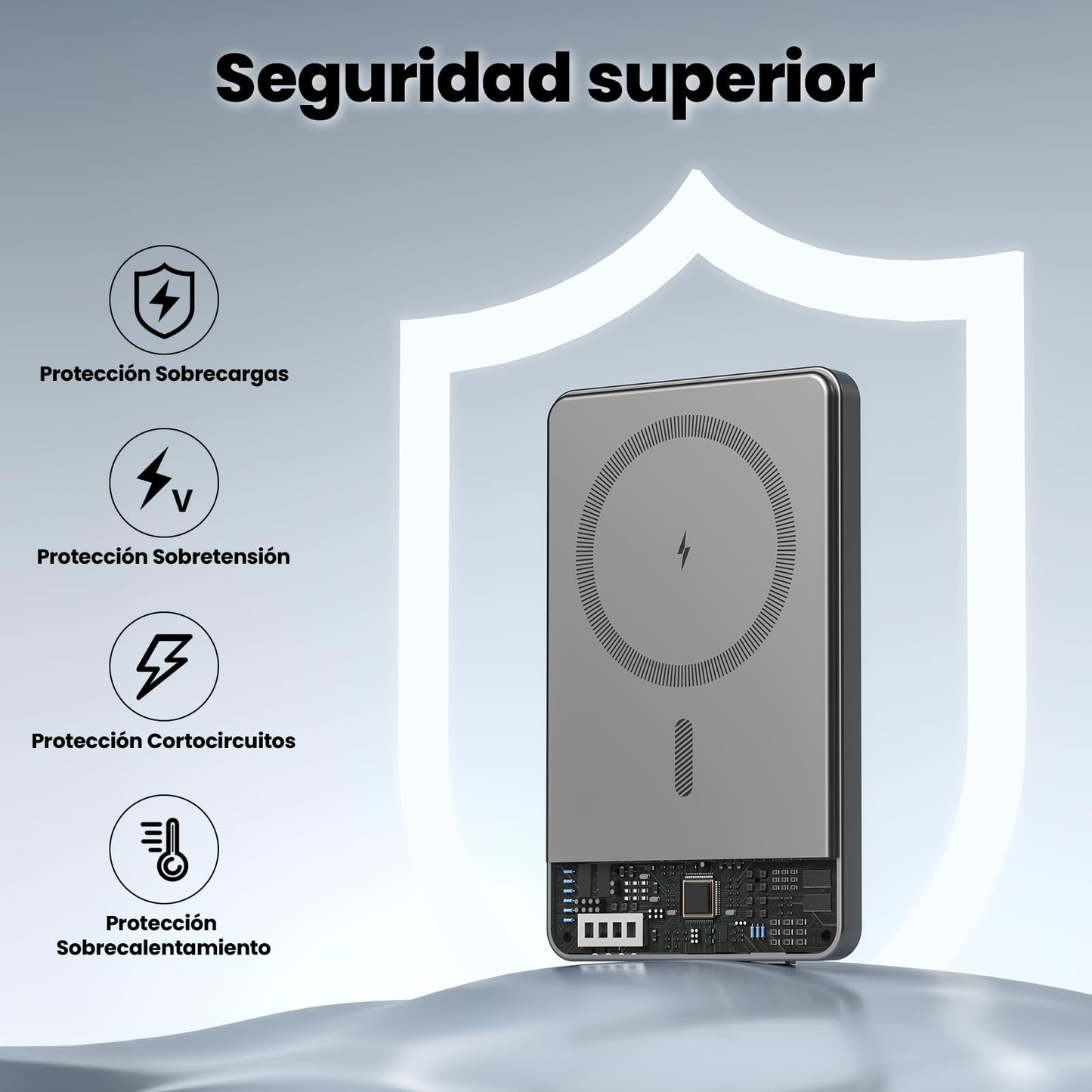 MANKIW Powerbank mit 5000 mAh – magnetisch, ultraflach und kompatibel mit MagSafe für iPhone 12 bis 16 (alle Modelle). 20 W Schnellladen per USB-C in/out und kabellose Ladefunktion für unterwegs. Stilvoller Energiespender im kompakten Format.