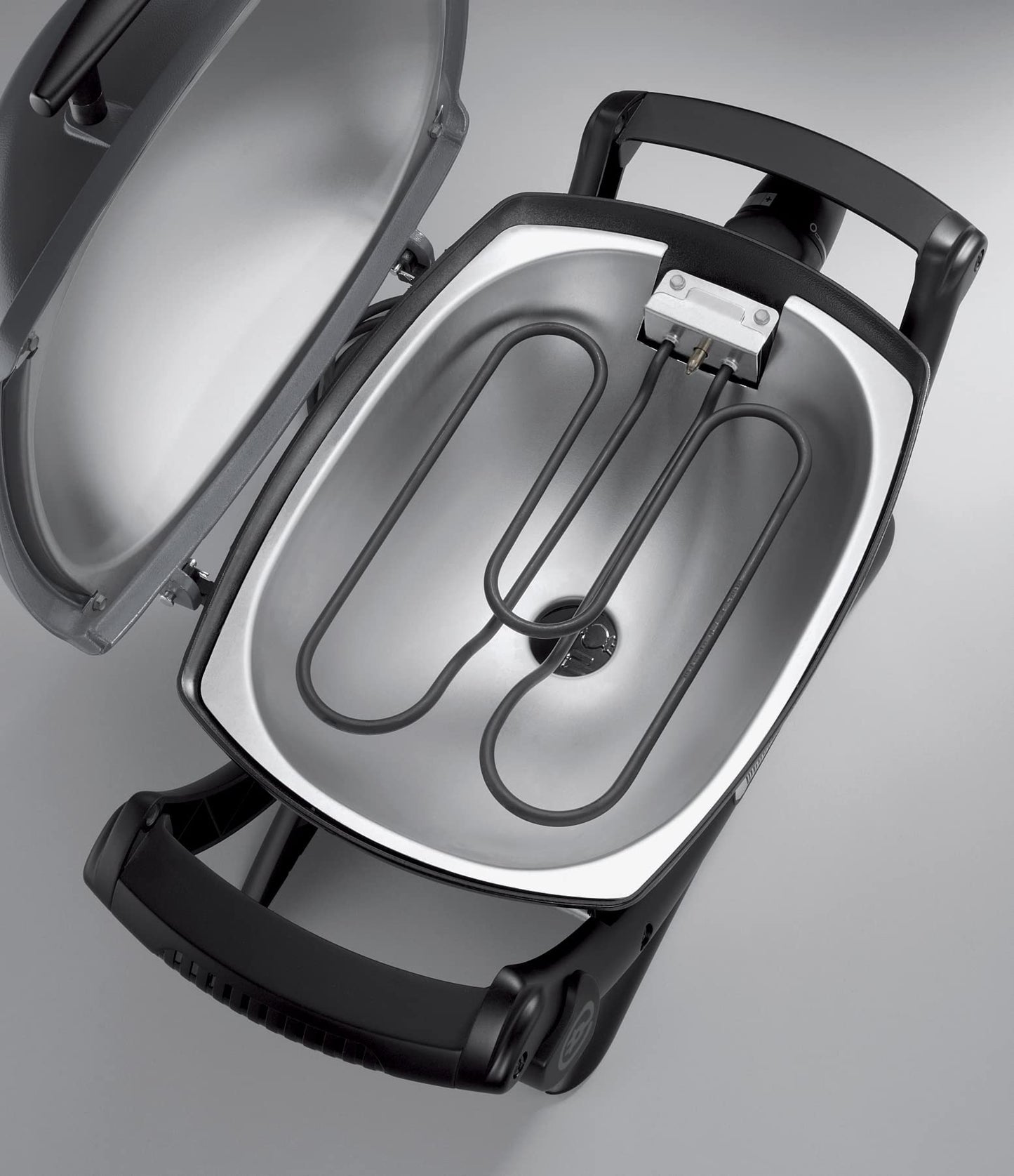 Weber Q1400 Elektrogrill (Dark Grey) mit 43 x 32 cm Grillfläche, 2-geteiltem porzellanemailliertem Gussrost und Aluminiumguss-Gehäuse. Kompakt, leistungsstark und ideal für Balkon oder Terrasse. Für stilvolles Grillen mit echtem BBQ-Feeling.