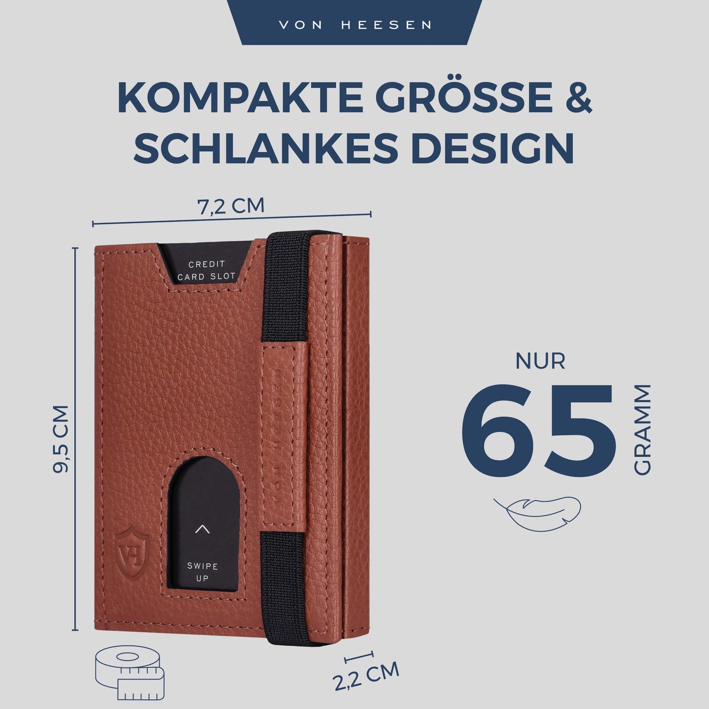 VON HEESEN. Hochwertige Slim Wallet mit Münzfach – echtes Leder & RFID-Schutz. Kompakt. Sicher. Stilvoll.