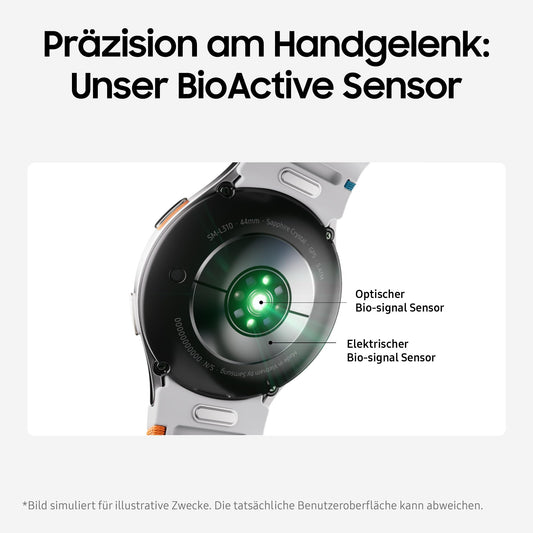Samsung Galaxy Watch7 Smartwatch (40 mm, Green). Multifunktionaler Fitness- und Aktivitätstracker mit präziser Herzfrequenz- und Schlafüberwachung, Bluetooth-Konnektivität und intuitivem Touch-Display.