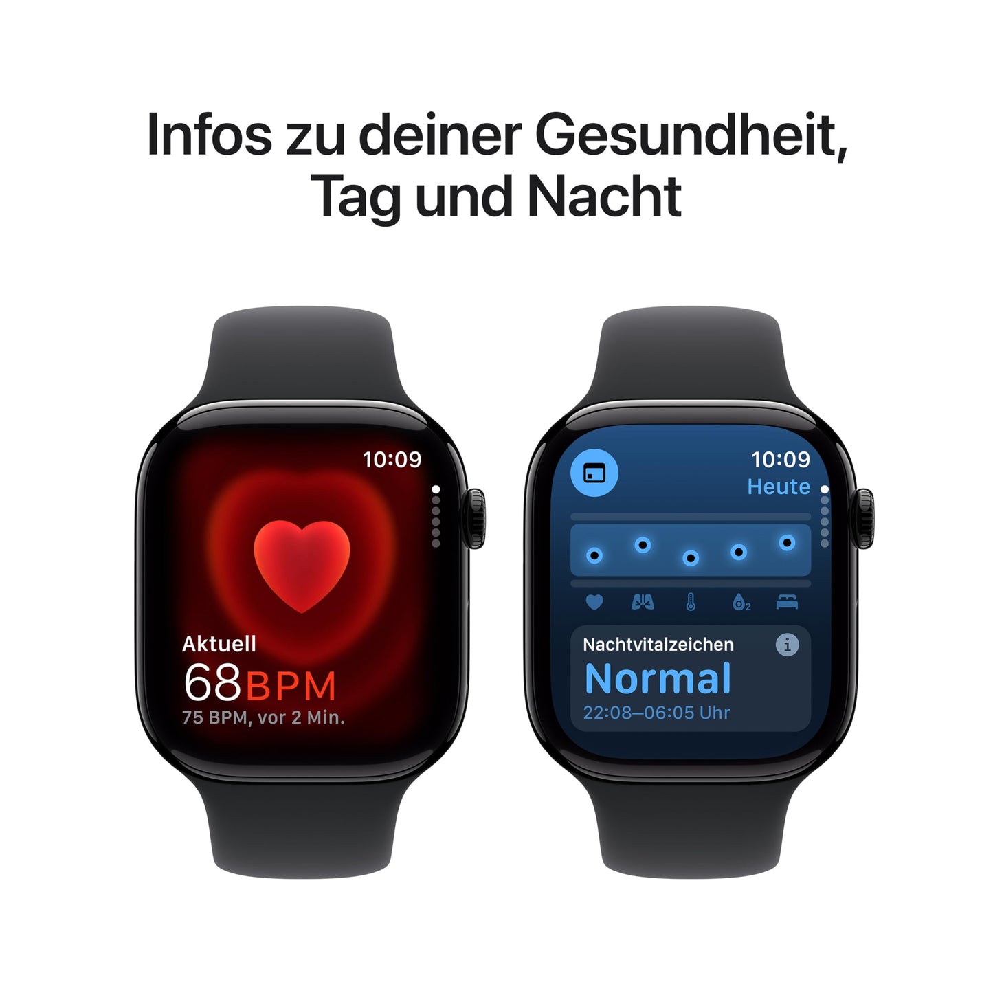 Apple Watch Series 10 (GPS, 46 mm, Diamantschwarz mit schwarzem Sportarmband M/L). Präziser Fitnesstracker mit integrierter EKG-App, Always-On Retina Display und robustem Wasserschutz – jetzt sichern und dein Workout auf das nächste Level heben.
