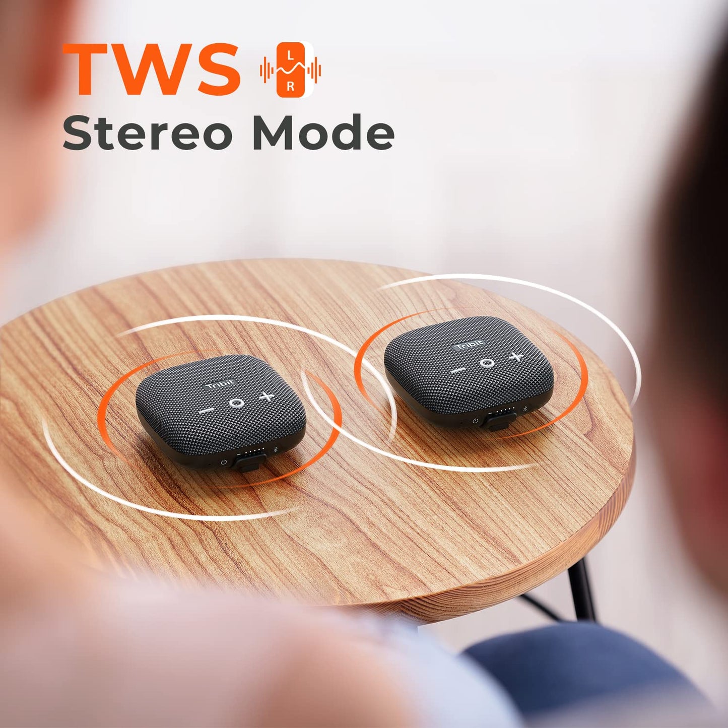 Tribit Bluetooth Portable Lautsprecher StormBox Micro 2 IP67 wasserdichte mit leistungsstarkem kabellosem Stereo-Pairing und integriertem XBass für Outdoor-Reisen und Radfahren