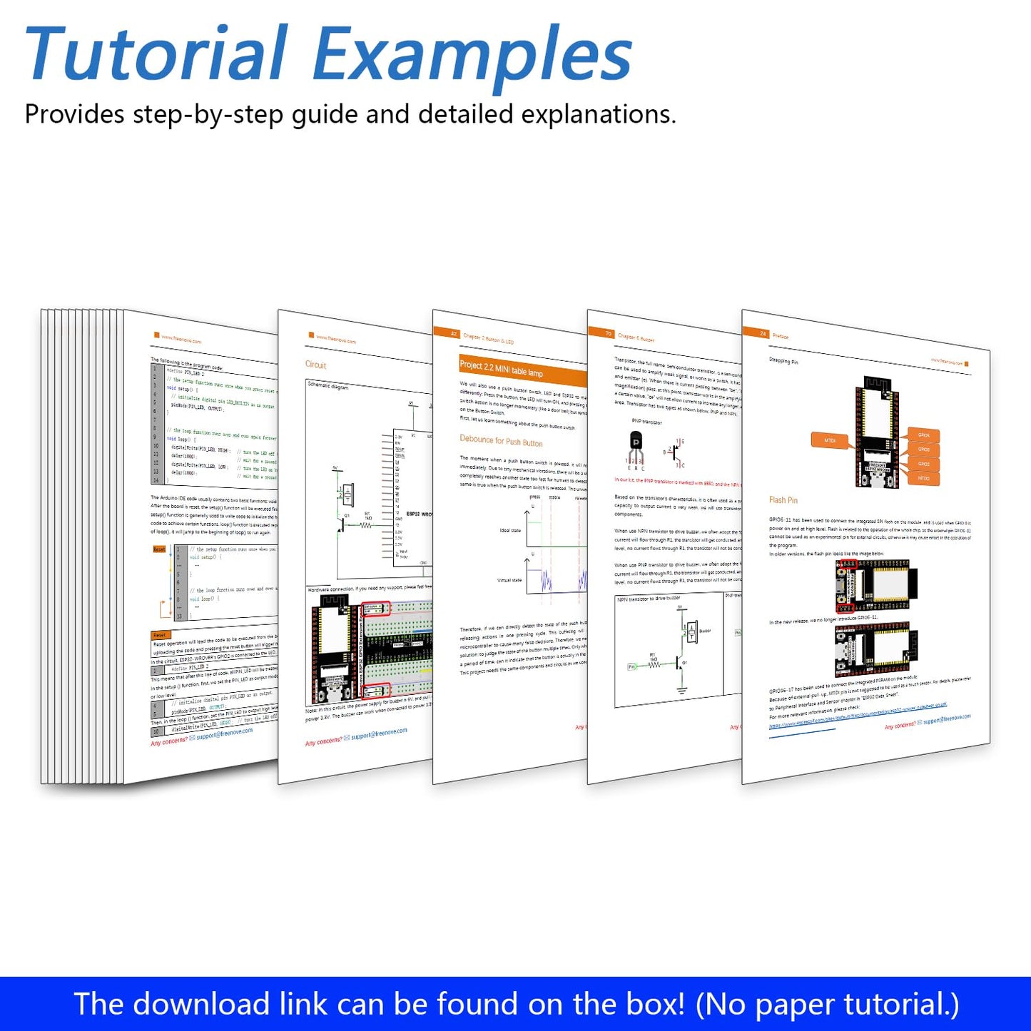 Freenove Ultimate Starter Kit mit ESP32-WROVER CAM, Dual-Core-Mikrocontroller, integrierter Kamera & WLAN. Enthält 240 Bauteile, 122 Projekte und ein 795-seitiges Tutorial für Python, C & Java. Für ambitionierte Elektronik- und Programmierideen.
