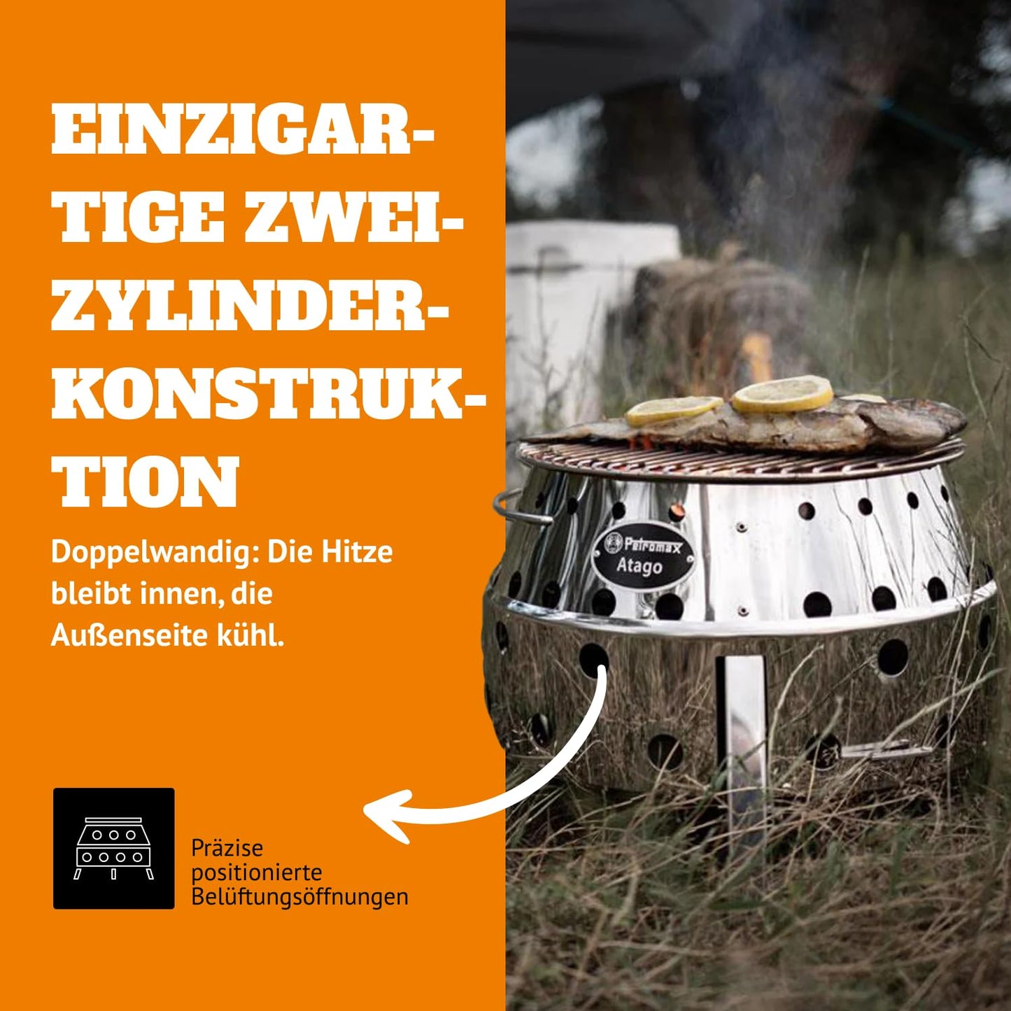 Petromax Atago – Multifunktionaler Edelstahl-Tischgrill für Camping, Garten & Balkon Hol dir jetzt den Petromax Atago und erlebe überall erstklassigen Grillgenuss!