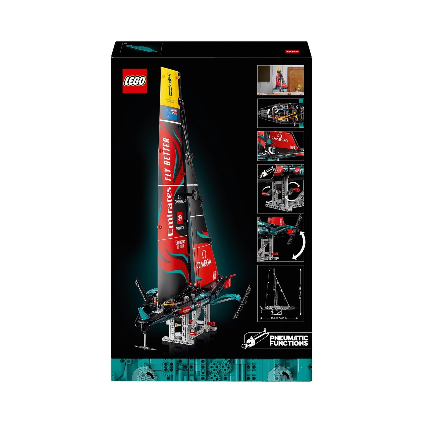 LEGO Technic Emirates Team New Zealand AC75 (Set 42174). 962 Teile Rennjacht mit Pneumatik-Foils und voller Segelpower.