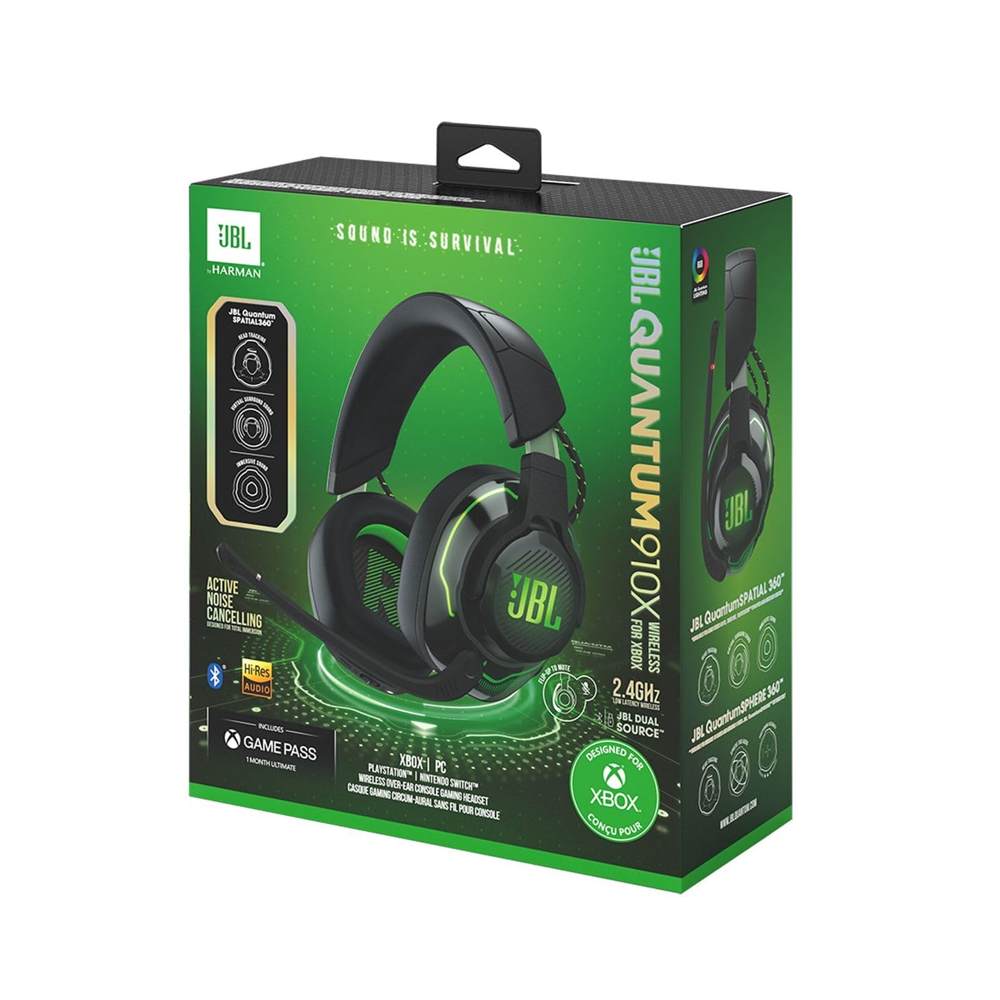 JBL Quantum 910X. Kabelloses Gaming Headset mit Noise Cancelling und 3D‑Sound & Head‑Tracking.