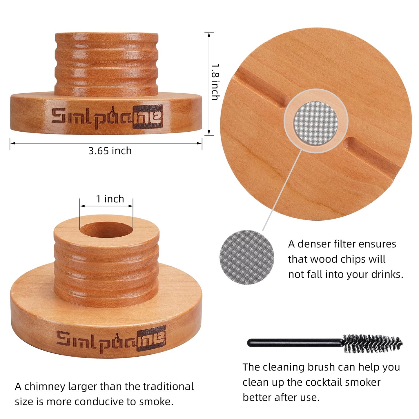 Cocktail Smoker Set mit Taschenlampe, altmodisches Whiskey-Getränke-Smoker-Set mit Vier Arten von Holzspänen, Geschenk für Vater, Ehemann und Cocktail-Liebhaber (kein Butan)