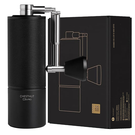 TIMEMORE C3S Pro Ganzmetall Kaffeemühle – Präzise Mahlgradeinstellung, Edelstahl Kegelmahlwerk, Klappbarer Griff & 25g Bohnenbehälter – Schwarz