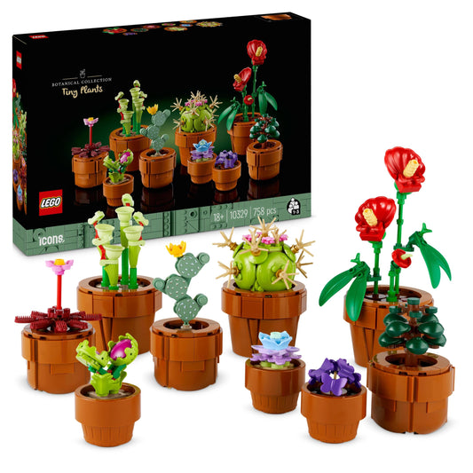 LEGO Icons Mini Pflanzen (Set 10329). 758 Teile – LEGO Pflanzen Set mit 9 Blumentöpfen aus der Botanical Collection für stilvolle Deko. Ja, auch Männer lieben Blumen!