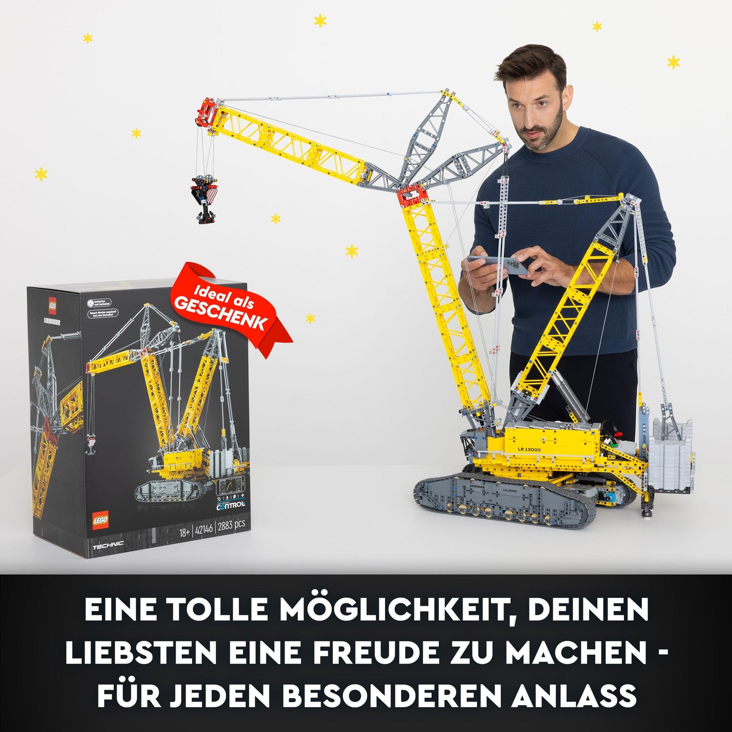 LEGO Liebherr LR 13000 Raupenkran (Set 42146). 2.883 Teile – XXL-Baustellen-Gigant für Technikfans.