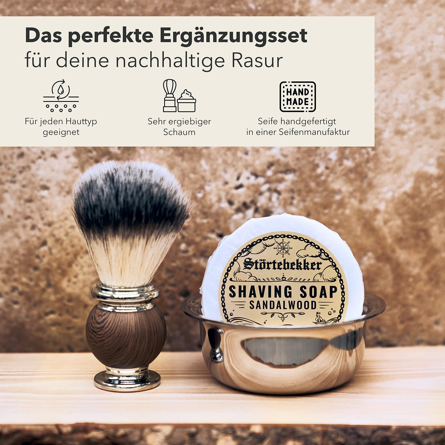 Störtebekker® Premium Rasierhobel-Set für Herren im handgefertigten Lederetui – inkl. Rasierpinsel, Edelstahl-Rasierschale, Rasierseife, Alaunstein und Klingen. Hochwertiges Bartpflege-Set für klassische Nassrasur mit Stil.