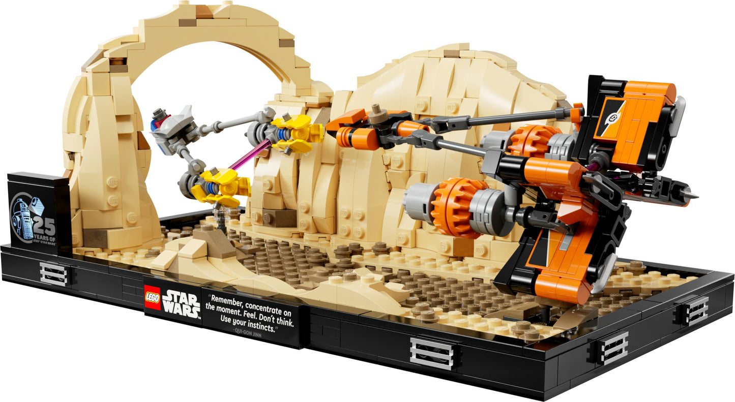 LEGO Star Wars Mos Espa Podrace Diorama (Set 75380). 718 Teile Szene aus Episode I mit Anakin und Sebulba.