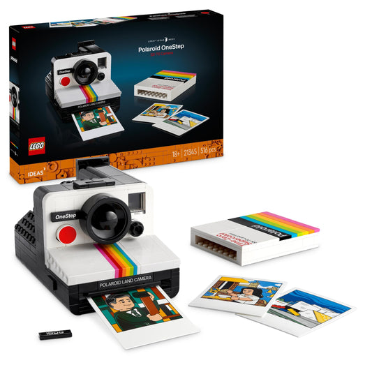 LEGO Ideas Polaroid OneStep SX-70 (Set 21345). 516 Teile Sofortbild-Kamera mit Auslösefunktion und Filmschacht.