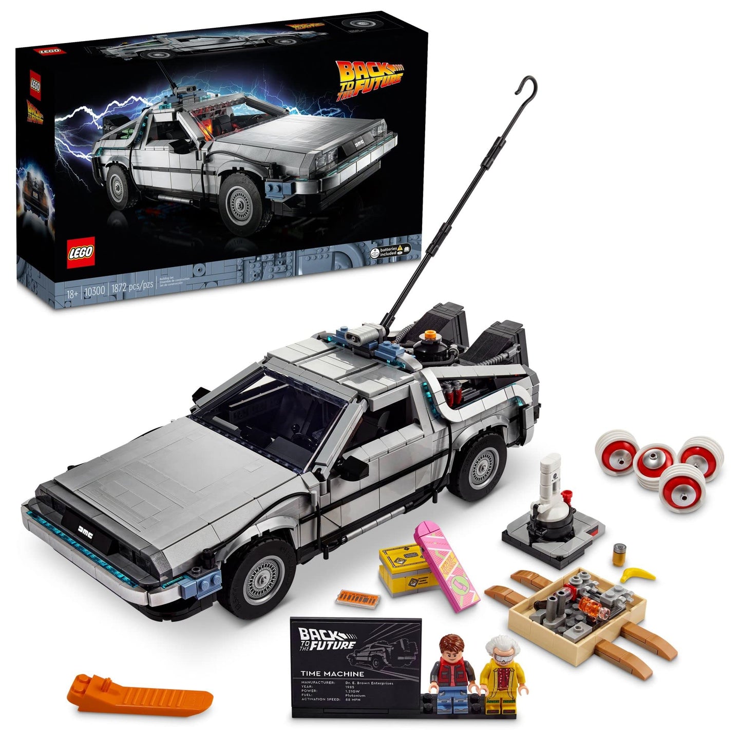 LEGO Icons Back to the Future Zeitmaschine (Set 10300). 1.856 Teile Filmlegende zum Bauen für echte DeLorean-Fans.