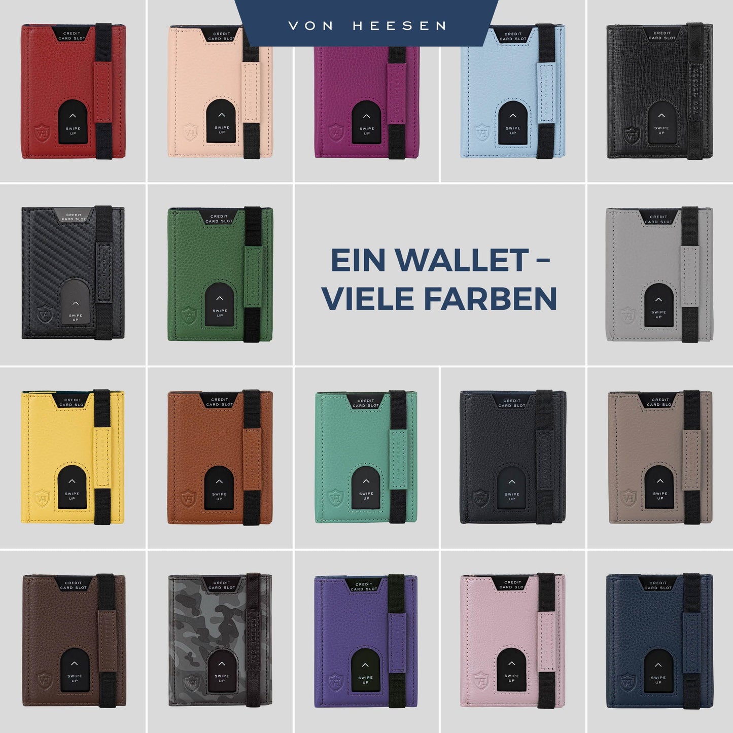 VON HEESEN. Hochwertige Slim Wallet mit Münzfach – echtes Leder & RFID-Schutz. Kompakt. Sicher. Stilvoll.