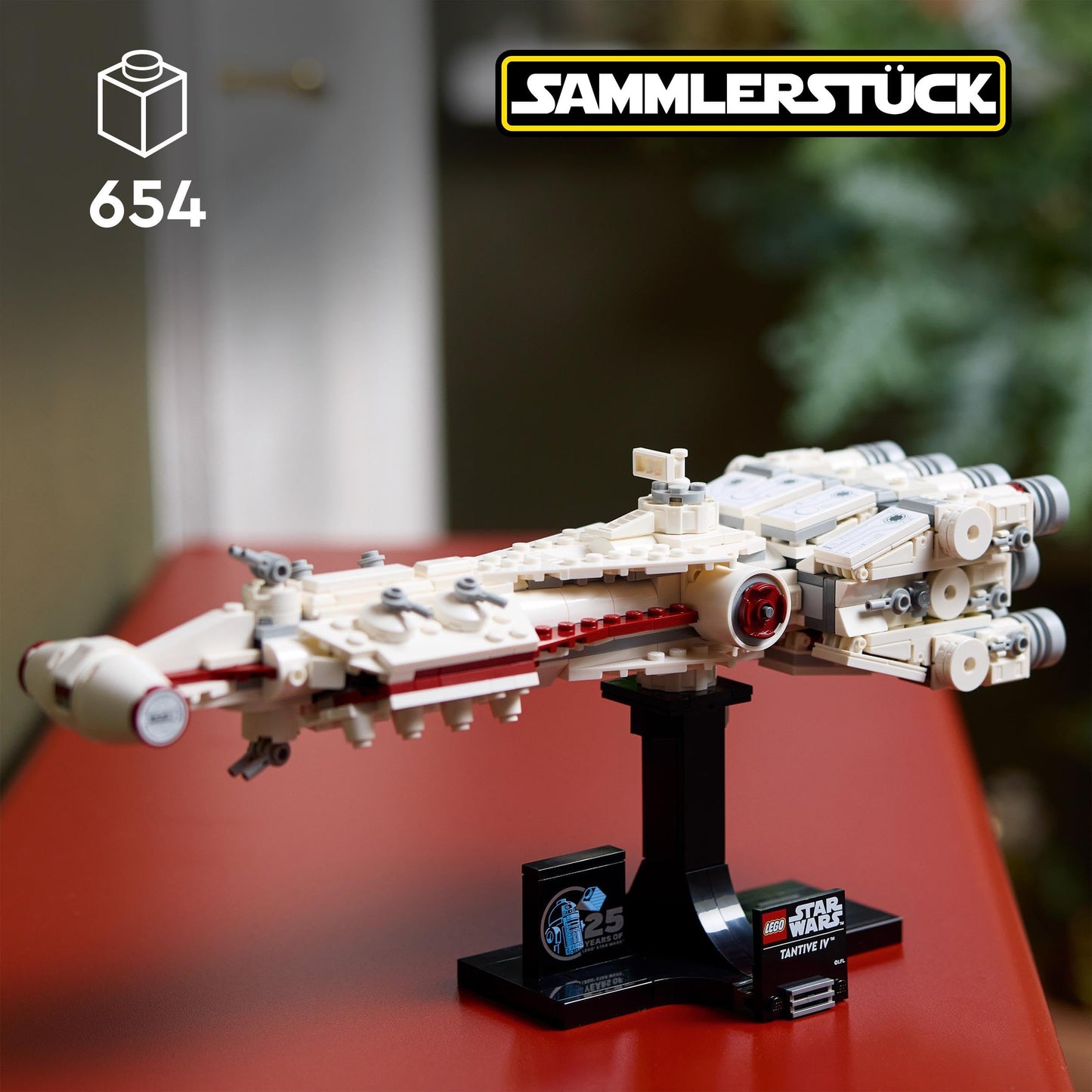 LEGO Star Wars Tantive IV (Set 75376). 654 Teile Sternenschiff-Klassiker mit Jubiläumsständer.