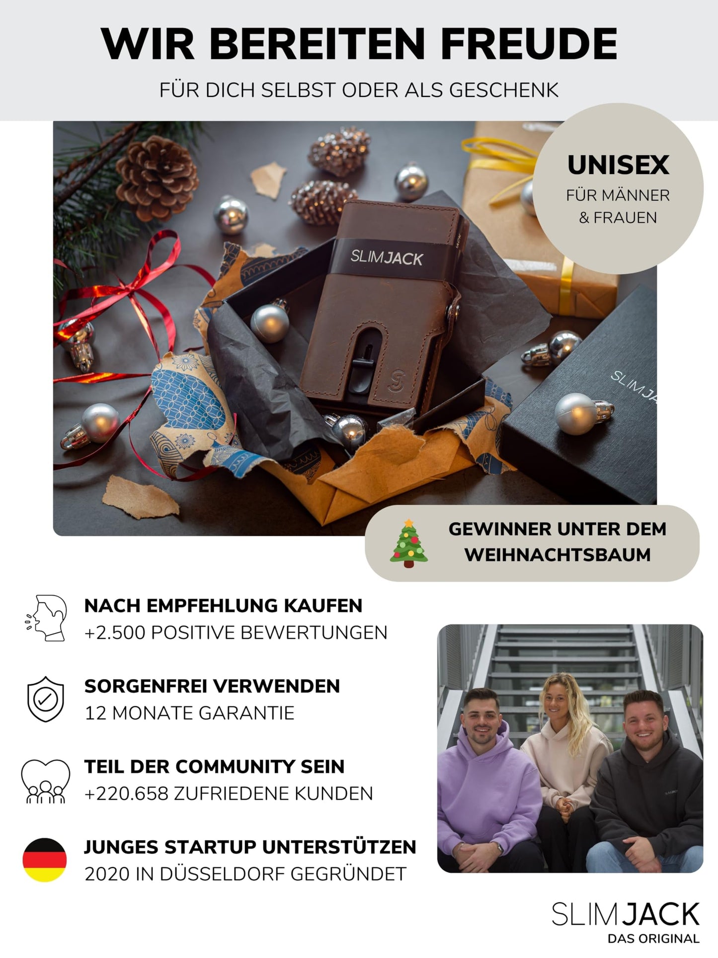 SLIMJACK Smart Wallet in Dunkelbraun – RFID-geschütztes Kreditkartenetui mit Aluminium-Kartenhalter und integriertem Münzfach. Kompakt, sicher und edel im Design. Für Männer, die Stil und Funktion in der Hosentasche tragen wollen.