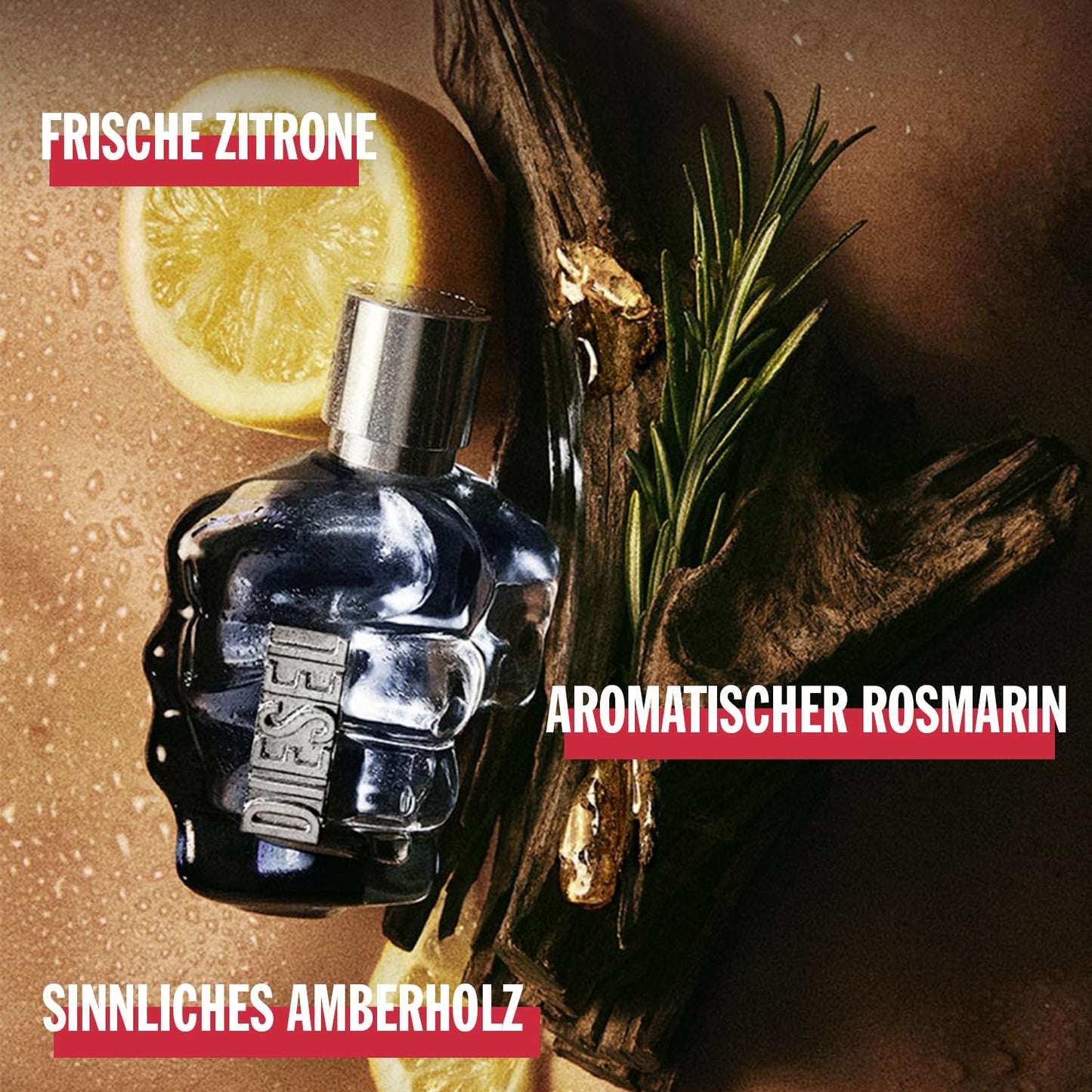 Diesel Only The Brave Eau de Toilette Spray (125 ml). Zitrusfrischer Zitronen- & Wacholderkick mit kraftvoller Bernsteinholz- und Patchouli-Tiefe.