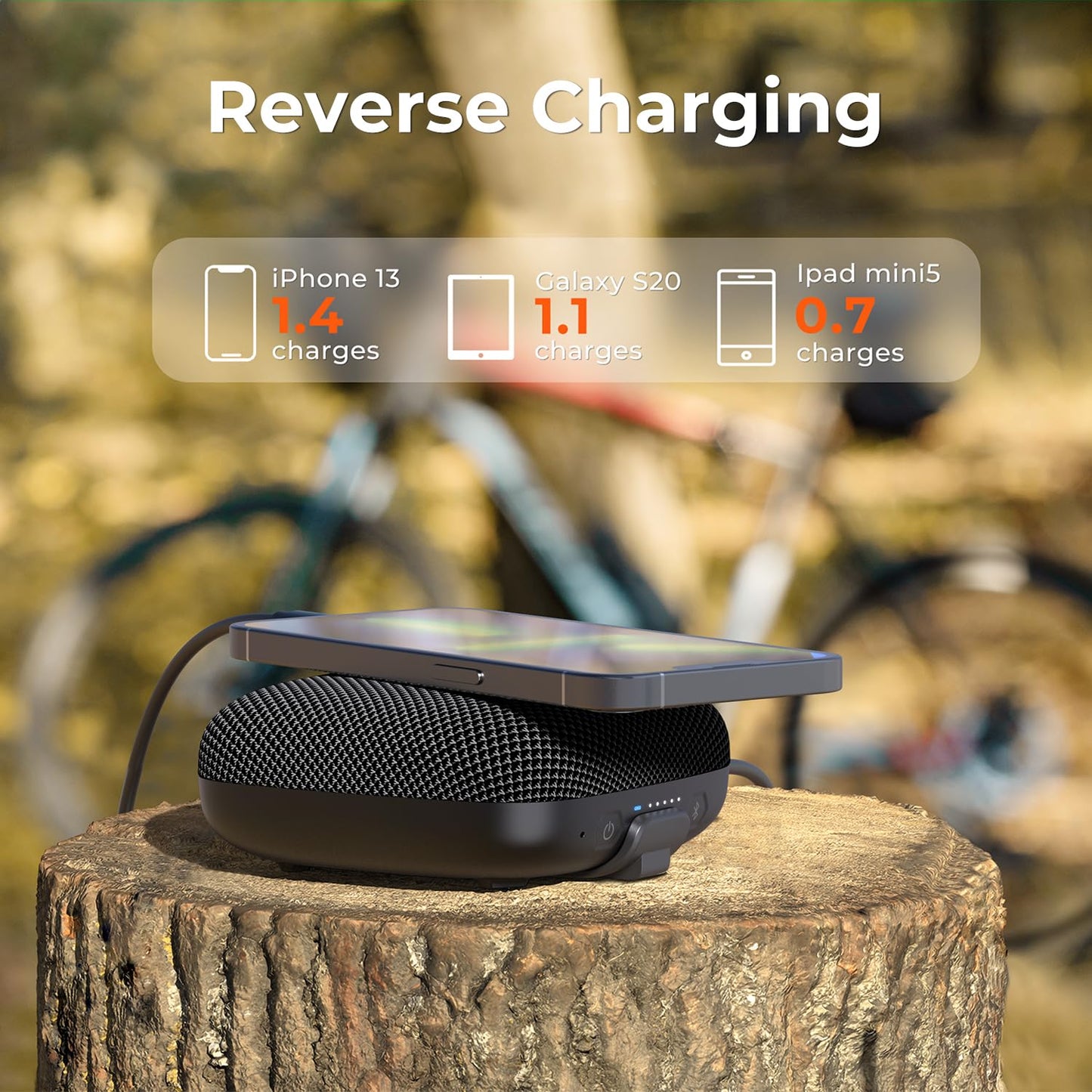 Tribit Bluetooth Portable Lautsprecher StormBox Micro 2 IP67 wasserdichte mit leistungsstarkem kabellosem Stereo-Pairing und integriertem XBass für Outdoor-Reisen und Radfahren