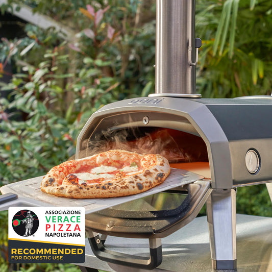 Ooni Karu 2 Multi-Brennstoff Pizzaofen . Tragbarer Outdoor-Ofen für Gas, Holz & Holzkohle.Genieße authentische Steinofenpizza überall.