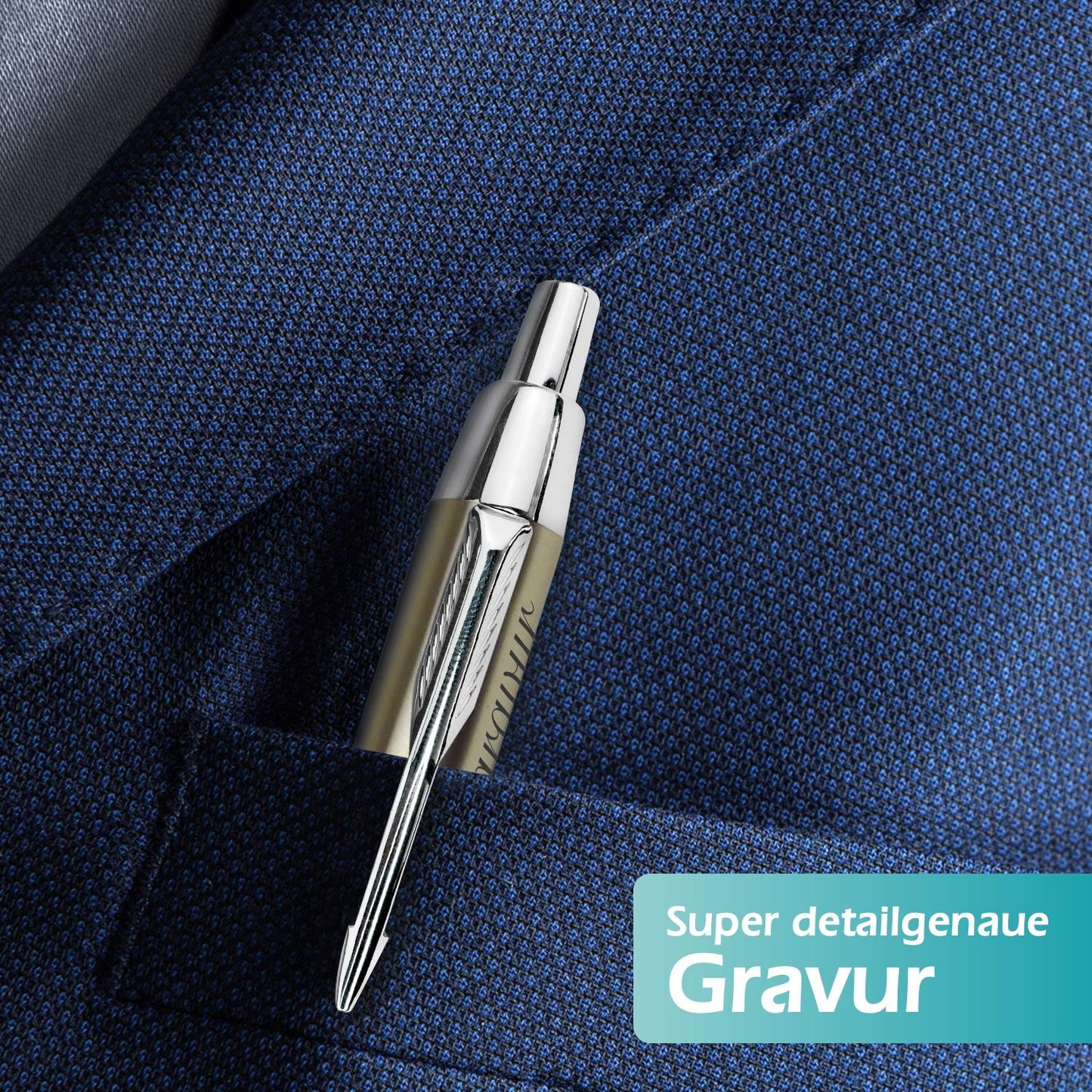 polar-effekt Parker IM Druckkugelschreiber mit Gravur - Metall-gold - Großraummine blauschreibend - inkl. Geschenk-Etui - Deutsche Herstellung - hochwertig und edel - perfekte Geschenkidee