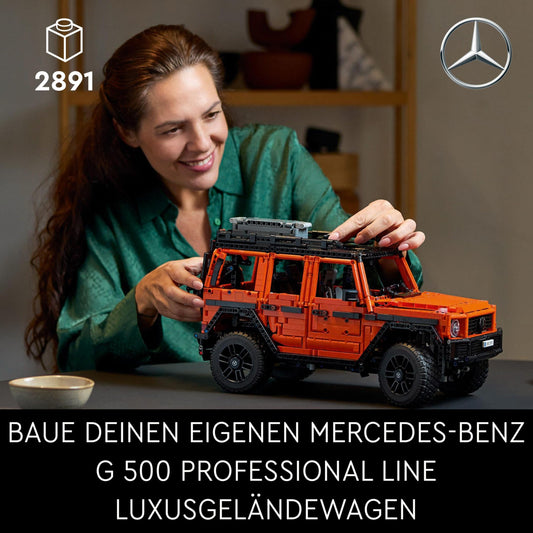 LEGO Technic Mercedes-Benz G 500 (Set 42177). 2.891 Teile Offroad-Ikone mit Federung, Differenzialsperren & Reihensechszylinder.