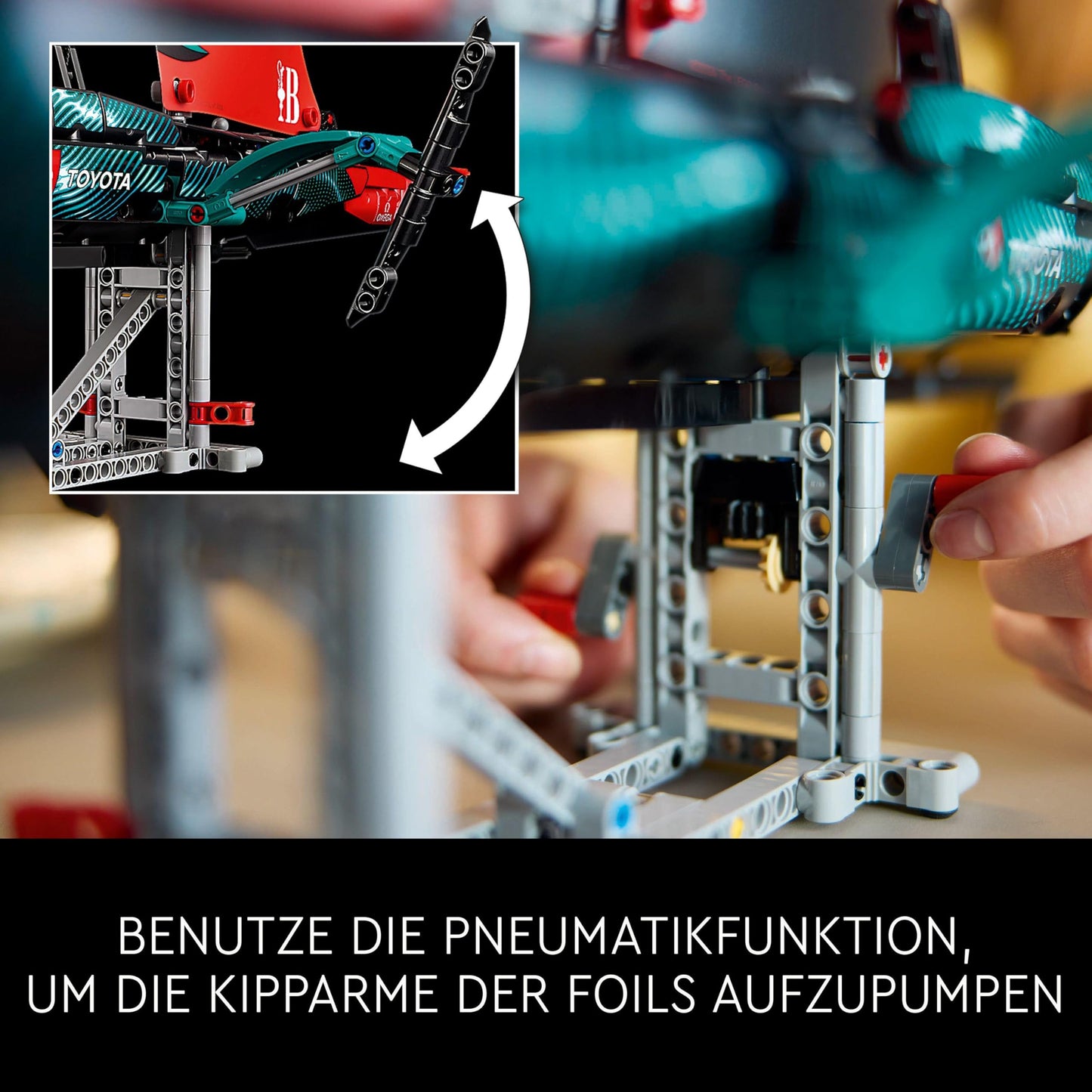 LEGO Technic Emirates Team New Zealand AC75 (Set 42174). 962 Teile Rennjacht mit Pneumatik-Foils und voller Segelpower.