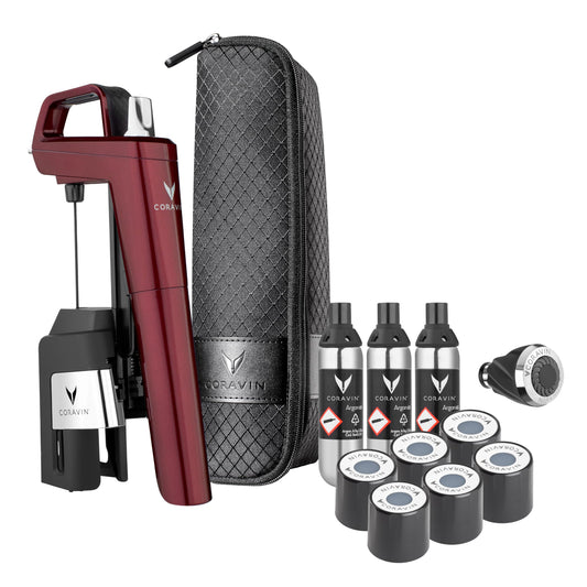 Coravin Timeless Six+, Premium-Weinkonservierungssystem zum Ausschenken ohne Korkenziehen. Schützt Wein bis zu 2 Jahre vor Oxidation. Inklusive Belüfter, Tragetasche und Zubehör – ideal für Genießer und Sammler.