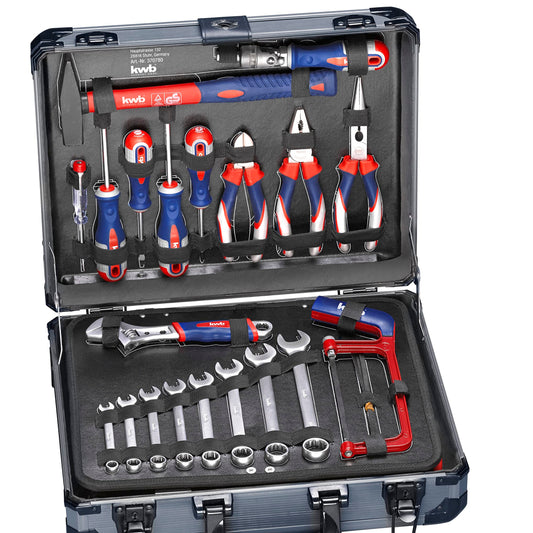 KWB 129-tlg. Werkzeugkoffer – Robuster Aluminium-Koffer für Werkstatt, Haushalt & Unterwegs Rüste dich jetzt aus und meistere jede Herausforderung!