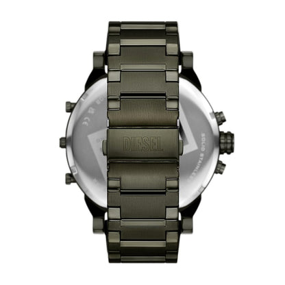 Diesel Mega Chief Analog-Quarz-Herrenuhr (DZ7485, Edelstahlarmband). Lässiger XXL-Chrono-Look mit griffigem Edelstahl-Body und zuverlässigem Quarz-Takt – perfekt für deine City-Abenteuer und stylishe Auftritte. Greif zu und rock dein Handgelenk.