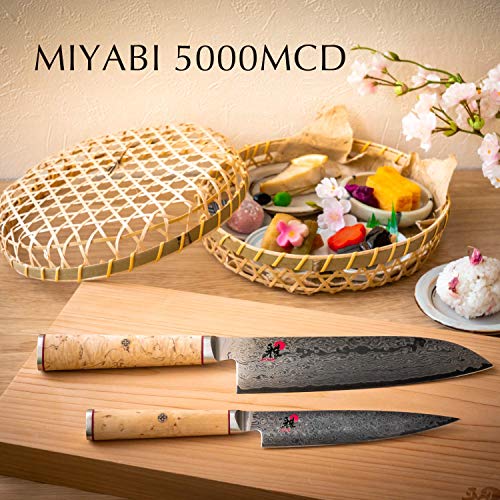 Miyabi 34374-181 Santoku. 8 cm Profi-Kochmesser mit Stahlklinge & Birkenholzgriff. Sichere dir jetzt dein Santoku-Messer.
