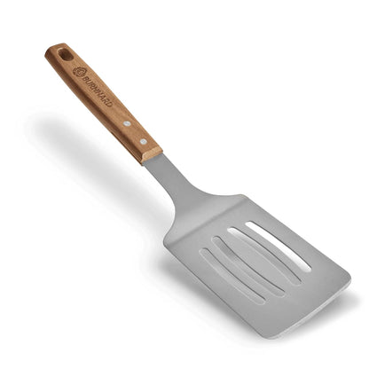 BURNHARD Grillbesteck-Set (4-tlg., 42 cm) aus Edelstahl und Akazienholz – bestehend aus Zange, Wender, Fleischgabel und Grillbürste. Extra lange Holzgriffe mit Aufhänge-Ösen für sicheres und stilvolles Grillen. Robustes Zubehör für echte BBQ-Fans.