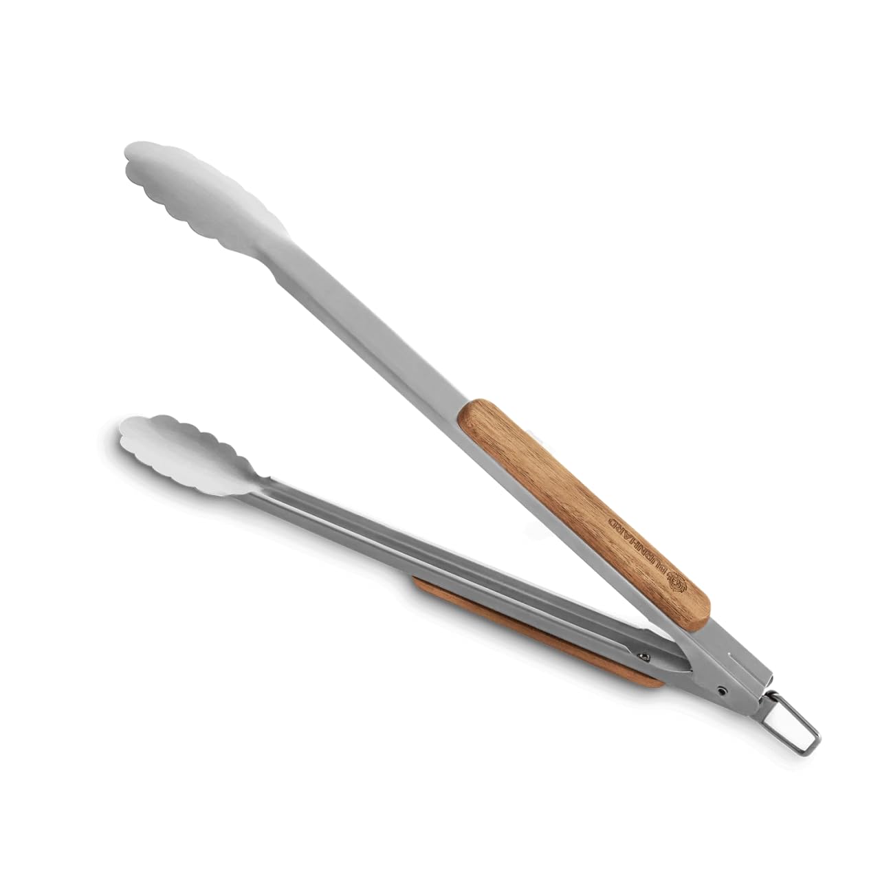 BURNHARD Grillbesteck-Set (4-tlg., 42 cm) aus Edelstahl und Akazienholz – bestehend aus Zange, Wender, Fleischgabel und Grillbürste. Extra lange Holzgriffe mit Aufhänge-Ösen für sicheres und stilvolles Grillen. Robustes Zubehör für echte BBQ-Fans.