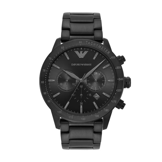 Emporio Armani AR11242 Herrenuhr (43 mm, schwarzes Edelstahlgehäuse & -armband). Moderner Chronograph mit präzisem Quarzwerk und eleganter, maskuliner Optik. Stilbewusst jeden Moment erleben.