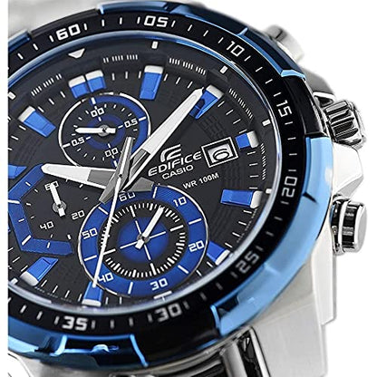 Casio Edifice Cint Steel Herren (EFR-539D-1A2VUEF, Grau/Blau). Sportliche Analoguhr mit robustem Edelstahlgehäuse, präzisem Quarzwerk und stilvollem Grau-Blau-Design – perfekt für Alltag und Abenteuer. Jetzt entdecken und Zeit elegant meistern.