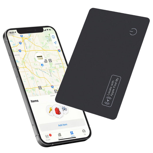 Reyke Geldbörsen-Tracker-Karte – ultradünn, wiederaufladbar und kompatibel mit Apple „Find My“ (nur iOS). Ideal zum Auffinden von Geldbörsen, Reisepässen, Gepäck oder Handys. Smarte Ortungslösung im Kreditkartenformat für unterwegs.