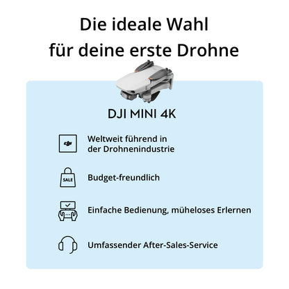 DJI Mini 4K – Ultraleichte 4K-Drohne mit 3-Achsen-Gimbal & 10 km Reichweite. Hol dir jetzt die DJI Mini 4K und erkunde die Welt aus der Vogelperspektive.